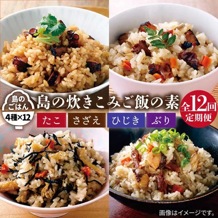 【全12回定期便】島の炊き込みご飯の素 炊き込みご飯 たき込みご飯 たこ さざえ ひじき ブリ セット 詰め合わせ 定期便 [JAH070] 132000 132000円