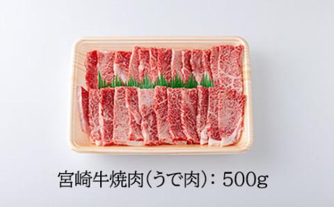 《A5・A4ランク》宮崎牛焼肉(うで肉) 約500g 内閣総理大臣賞受賞の黒毛和牛 [ブランド牛 牛肉] TF0568-P00012