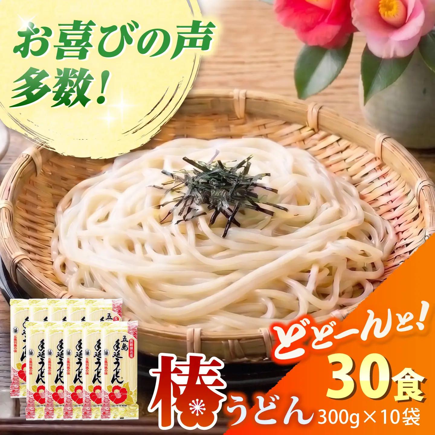 椿うどん300g×10袋 五島うどん 保存食 五島うどん 手延 椿 つばき 麺 乾麺 コシ 手作り 小分け 大容量 保存食[RAO013] うどん 五島うどん 麺 うどん 五島うどん 麺九州 長崎 