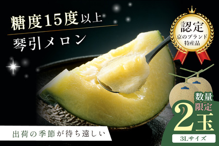 【先行予約】京たんごメロン 琴引メロン 3L 2玉 26年6月～