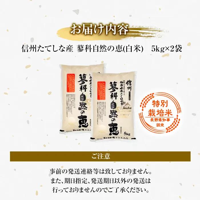 【令和8年産米】 信州たてしな産 蓼科自然の恵 (白米) 10kg
