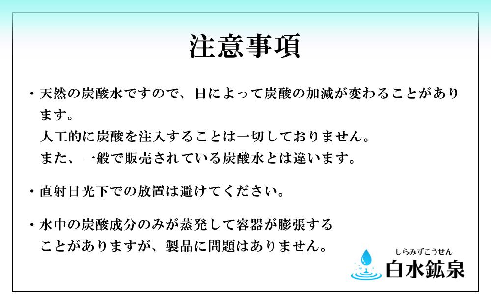 ＜12ヶ月連続お届け 定期便＞天然炭酸水　白水鉱泉　18Ｌ×1箱