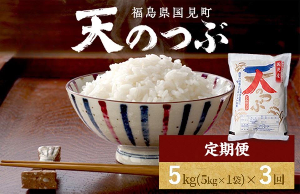
                  【令和8年産】【全3回定期便】米　国見町産　天のつぶ  5kg（5kg×1袋） 3回定期便 ※2026年10月～発送
                