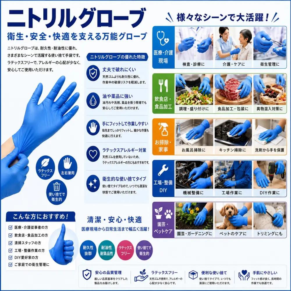 ニトリルグローブSS　100枚入り　3箱
