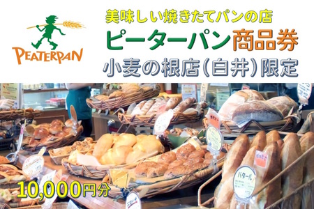 焼きたてパン 商品券 ピーターパン 小麦の根店 10,000円分 パン 焼き立て 美味しいパン屋 カレーパングランプリ東日本揚げカレーパン部門6年連続金賞受賞 1日の販売数世界記録達成メロンパン あんぱん クリームパン 食パン 塩パン 総菜パン