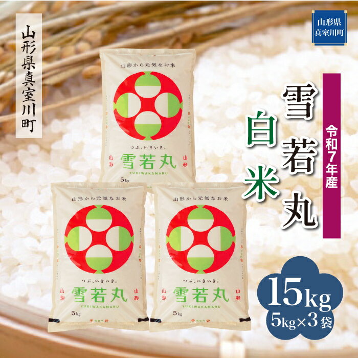 【ふるさと納税】 令和7年産 真室川町厳選 雪若丸 ［白米］ 15kg（5kg×3袋）