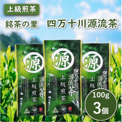 ふるさと納税 津野町 銘茶の里　四万十川源流茶〈上級煎茶〉100g入り×3個