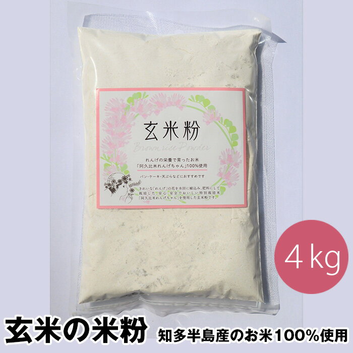 【ふるさと納税】玄米の米粉 知多半島産のお米100％使用 グルテンフリー 無添加 4kg ／ 米 玄米 粉 知多半島産 無添加 アレルゲンフリー グルテンフリー 料理 材料 パン お菓子 送料無料 愛知県 No.122