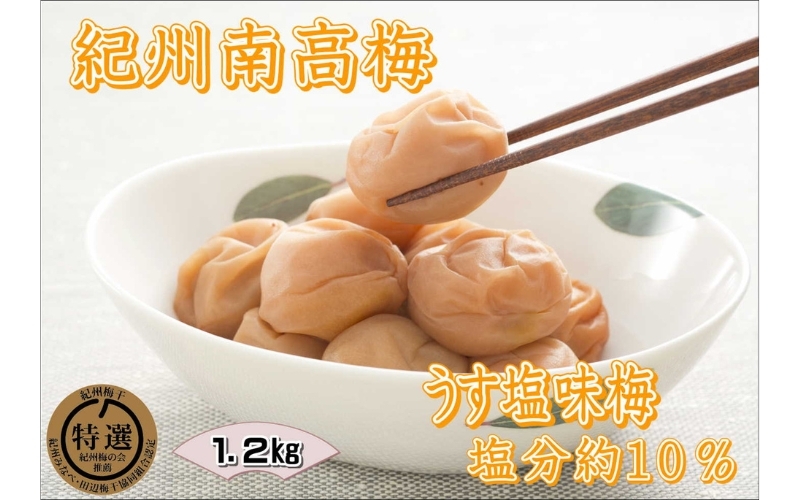 
                  紀州南高梅　うす塩　 塩分 10% 1.2kg【yplu011B】
                