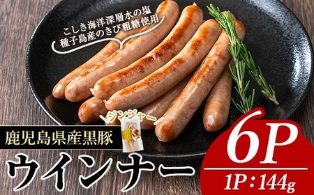 ナンチク の 黒豚 MEGUMI ウインナージンジャー(6P) 豚肉【ナンチク】A772