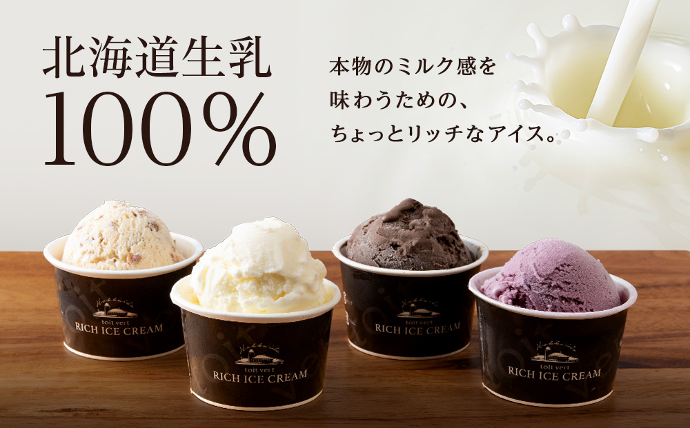 【定期便3ヶ月】リッチアイスクリーム 8個セット（100ml）【 4種 × 各2個】アイス スイーツ おやつ 冷凍 食べ比べ