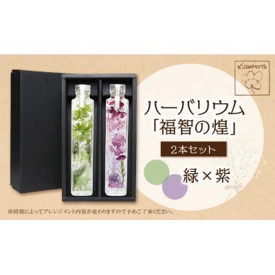 ふるさと納税 福智町 ハーバリウム2本セット「福智の煌」【緑×紫】 |  | 01