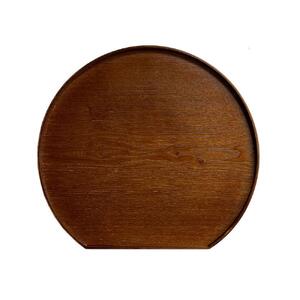 滑り止め加工 木製 半月盆 【ケヤキ調・1枚単品】 トレー 36cm お盆 ノンスリップ トレイ すべらない 和食 料亭 旅館 便利