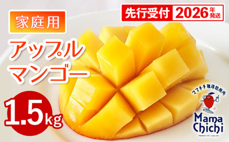 【先行受付】【2026年発送】ママチチマンゴーファームの家庭用アップルマンゴー約1.5kg - 先行予約 沖縄県産 産地直送 南国フルーツ 旬の味覚 季節の果物 ご自宅用 沖縄マンゴー 沖縄県 八重瀬町