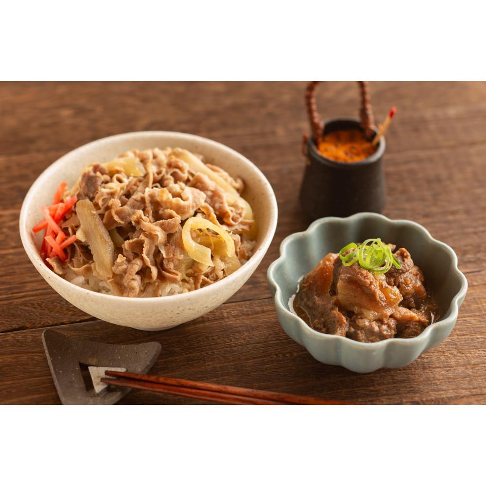 【ふるさと納税】大阪　日本料理寺田　寺田繁監修 国産牛の牛丼135g×5と牛すじ煮込み120g×2 | 食品 おかず 加工食品 洋食 人気 おすすめ 送料無料
