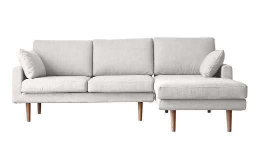 【ライトブルー】 高野木工 LEO SOFA レオソファ カウチタイプ 2人掛け （左肘） + シェーズロング （右肘） オーク脚 【5年保証】 ソファ カウチソファ シェーズロングソファ インテリア 家具 九州 福岡県 筑後市