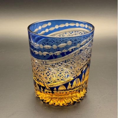 切子グラス(漆技)オールドブルー【1627839】