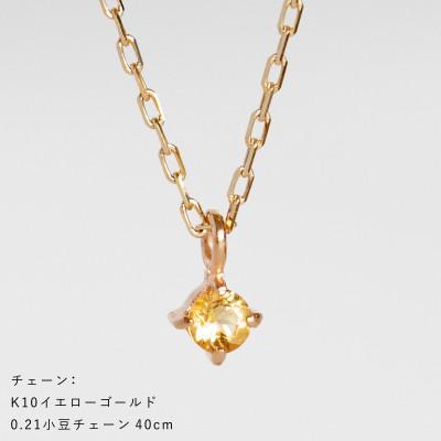 ふるさと納税 大津市 【10金 11月誕生石 シトリンネックレス】大人シンプル 華奢見えチェーン 天然石 一粒ペンダント |  | 03