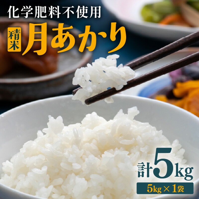 【ふるさと納税】【先行予約】【令和8年産】化学肥料不使用 月あかり 精米 5kg ※2026年9月下旬より順次発送予定