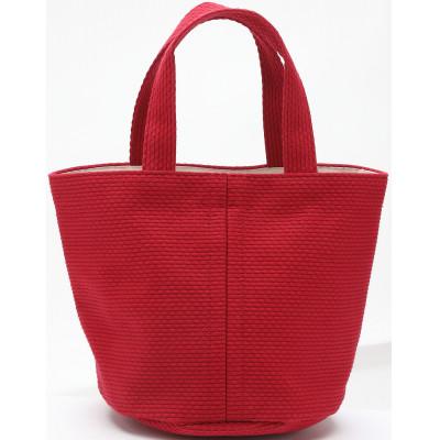 ふるさと納税 豊川市 三河木綿刺子織　sasicco　コールバッグ　赤 |  | 01