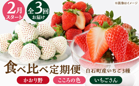 【先行予約 2027年2月～発送】【3回定期便】3種の食べ比べ定期便(2) いちご