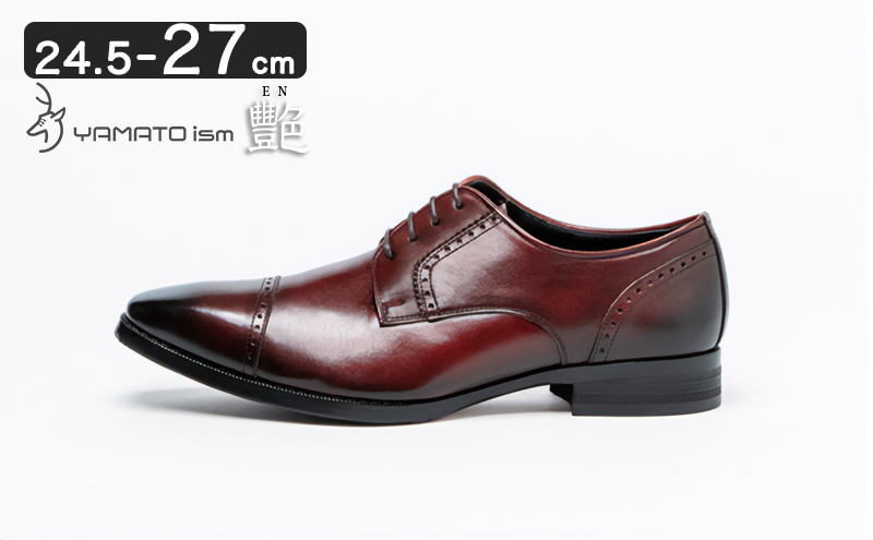 倭イズム ( ヤマトイズム ) 牛革 マッケイ ビジネスシューズ 紳士靴 YAP500 （ ワイン ）25.5cm