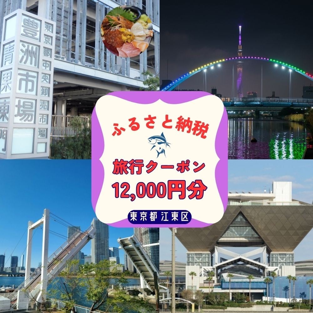 
            江東区に泊まるふるさと納税旅行クーポン　12,000円分【旅行 クーポン 割引券 ツアー 飛行機 ホテル 宿泊 日本航空 スカイマーク ピーチ】
          