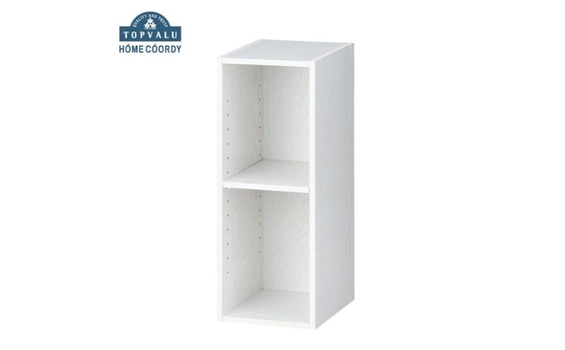 ホームコーディ　積み重ねできるカラーボックス スリム2段　ホワイト イオンリテール 家具