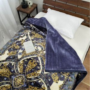 【シングルサイズ】吸湿発熱シルキータッチ2枚合わせ毛布 ブルー1枚 YO-4700-BL