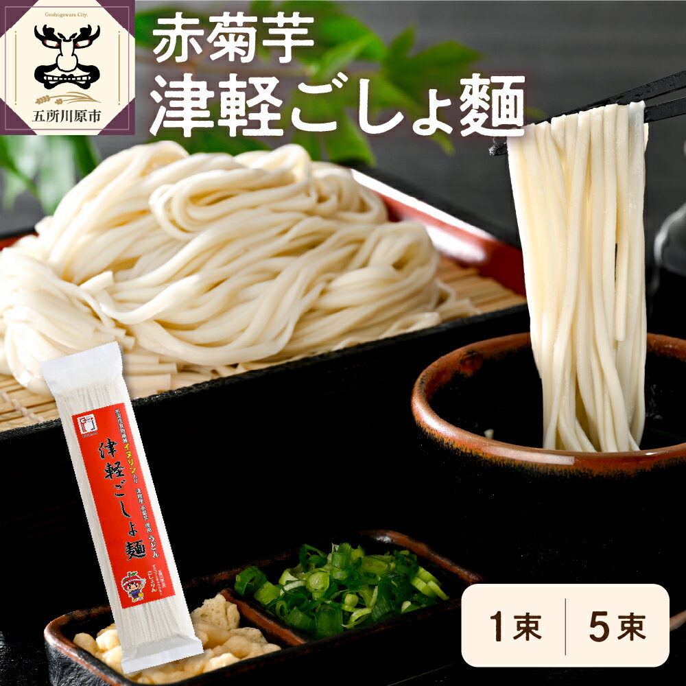 【ふるさと納税】うどん 乾麺 選べる内容量 1束 (200g) / 5束 (200g×5束) 赤 菊芋 もちもち 青森 五所川原 赤菊芋 津軽ごしょ麺 イヌリン 【 菊芋うどん キクイモ ウドン きくいも 】