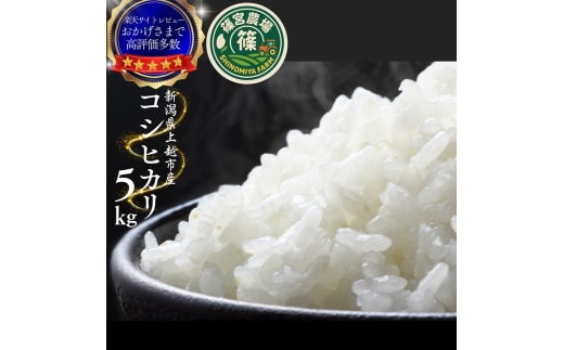 令和8年産【12月中旬配送】 新米 先行予約 新潟県産 コシヒカリ 5kg 最高品質のお米を追求し続ける 篠宮農場 上越市 精米