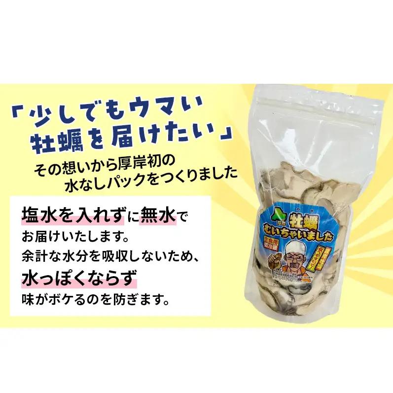 訳あり 北海道 厚岸産 生食用 むき牡蠣 250g 無水 スタンドパック「牡蠣むいちゃいました」 カキ むき身 牡蠣 マルえもん