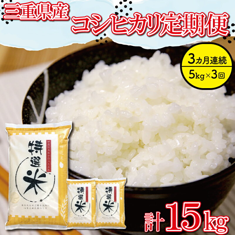 【ふるさと納税】 三重県産 特選米 コシヒカリ 5kg 定期便 ふるさと納税 ふるさと 米 コメ こめ おこめ ギフト プレゼント 贈答 贈り物 御祝い お祝い返礼品 人気 お取り寄せ 三重米 お米 新米 白米 精米 ブランド米 国産 毎月届く MK9