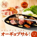 【ふるさと納税】【コラーゲンたっぷり！】オーギョプサル(皮付豚肉)味噌、塩セット(2～4人前)《 肉 豚肉 豚 オーギョプサル 自家製キムチ 巻き野菜付き セット 》