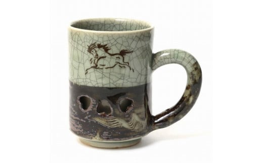 大堀相馬焼 松永窯 二重マグカップ