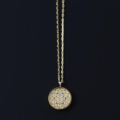 ふるさと納税 大津市 【K10イエローゴールド ラボダイヤモンドネックレス】0.095ct 華やかで美しいパヴェデザイン |  | 02