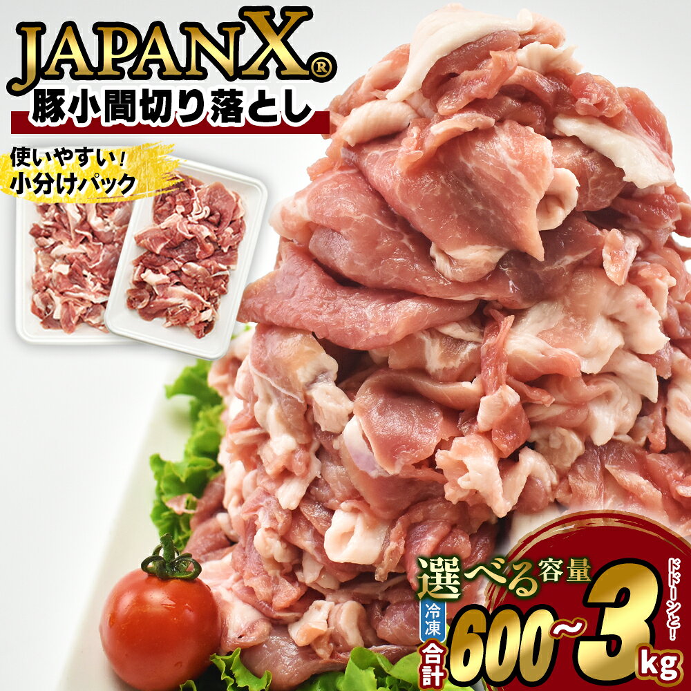 【ふるさと納税】豚肉 小分け 豚こま 切り落し JAPAN X 豚小間切り落とし 1.8kg 3kg 600g 小分け 300g パック ぶたにく ブランド豚 切落し 薄切り 送料無料 肉 グルメ 人気 冷凍 真空 時短 国産 宮城県産【04301-0067・1032・1103】