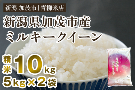 【令和8年産新米先行予約】新潟県央地区 ミルキークイーン 精米10kg（5kg×2）《9月下旬～順次出荷》 白米 青柳米店