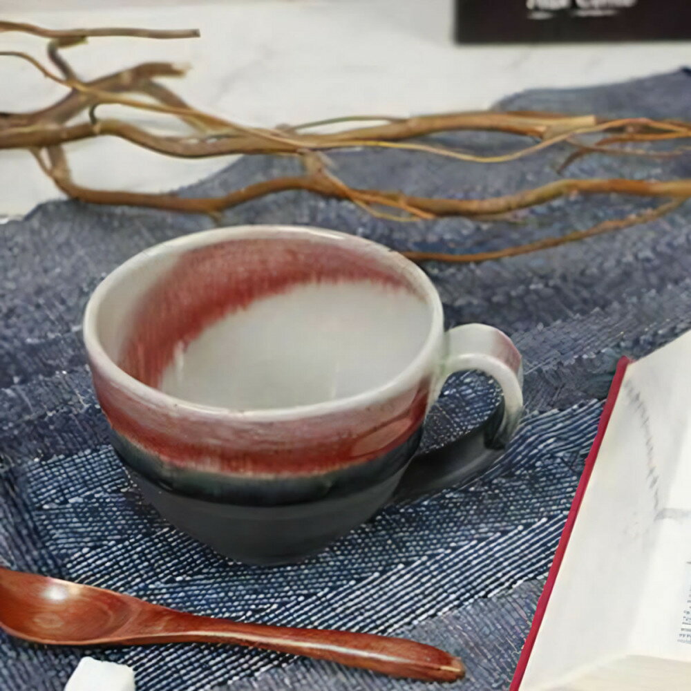 【ふるさと納税】信楽焼 陶器製 丸型スープカップ (ラズベリー)