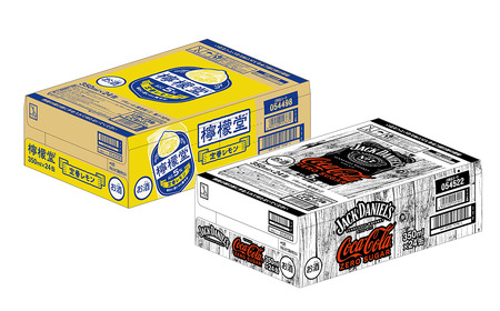 【飲み比べセット】 ジャックダニエル＆コカ・コーラ ゼロシュガー （350ml×24本）＋ 檸檬堂 定番レモン （350ml×24本）