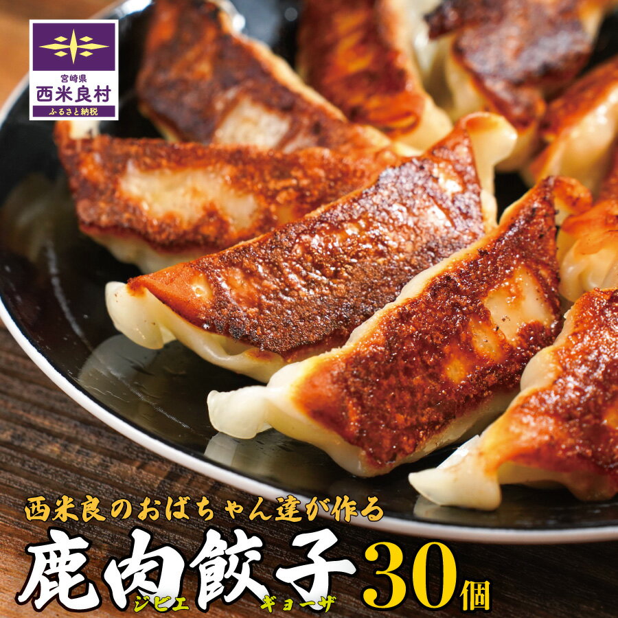 【ふるさと納税】鹿肉餃子30個　餃子 ジビエ 料理 手作り プレゼント ギフト 健康 おすすめ ジビエ 初心者 地方 特産品 宮崎県 西米良村 贈答 ギフト