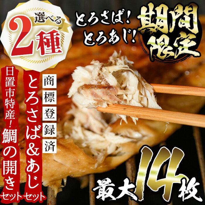 とろさば＆とろあじ開き限定セット(各8枚・1匹150g～200g程度)