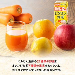 【6ヶ月定期便】伊藤園 栄養機能食品ビタミン野菜（紙パック）200ml×24本【 全6回 飲料類 野菜ジュース ミックスジュース 健康 飲みもの】