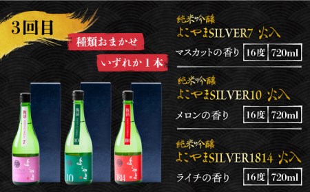 【全3回定期便】 日本酒 よこやま 定期便《壱岐市》【株式会社ヤマグチ】 純米大吟醸 純米吟醸 酒 お酒 [JCG113] 31000 31000円  コダワリ日本酒 こだわり日本酒 おすすめ日本酒 
