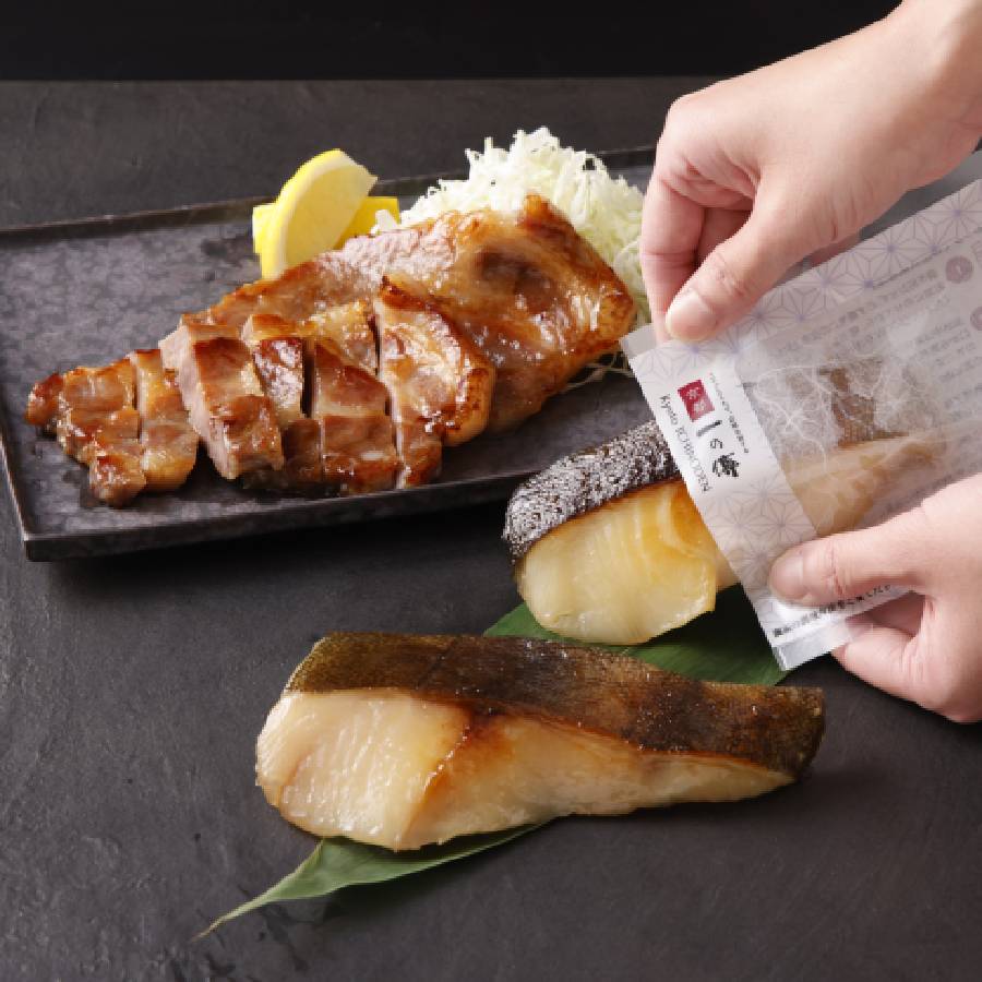 ＜京都一の傳＞『茜』焼き蔵みそ漬2切+焼き麹みそ漬2枚 京都老舗の無添加西京漬 [TY-13]