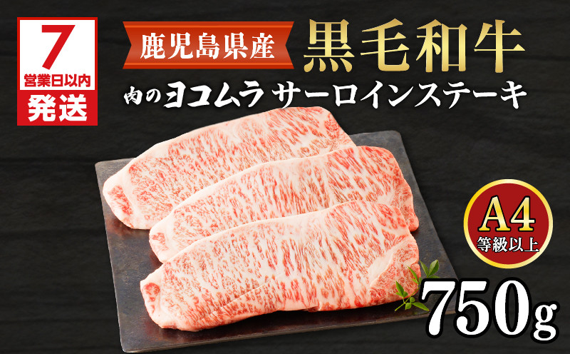 
【肉のヨコムラ】鹿児島県産 黒毛和牛サーロインステーキ　K189-005

