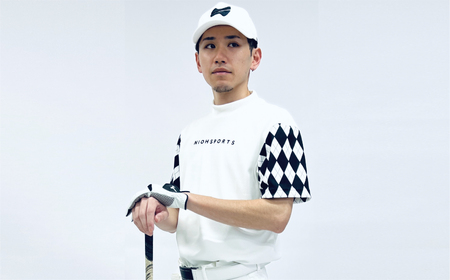 【2025年春新発売】マイクロタフレッチ メンズ アーガイルモックネックシャツ/ホワイト/4Lサイズ ゴルフウェア ゴルフ メンズ アーガイル柄 モックネック 白 おしゃれ コーデ【1240011】