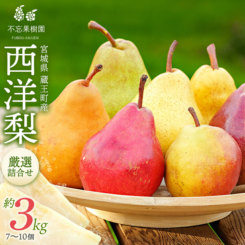 【ふるさと納税】【先行予約】西洋梨詰合せ　7種 約3kg（7〜10個） 蔵王産 梨　【04301-0278】