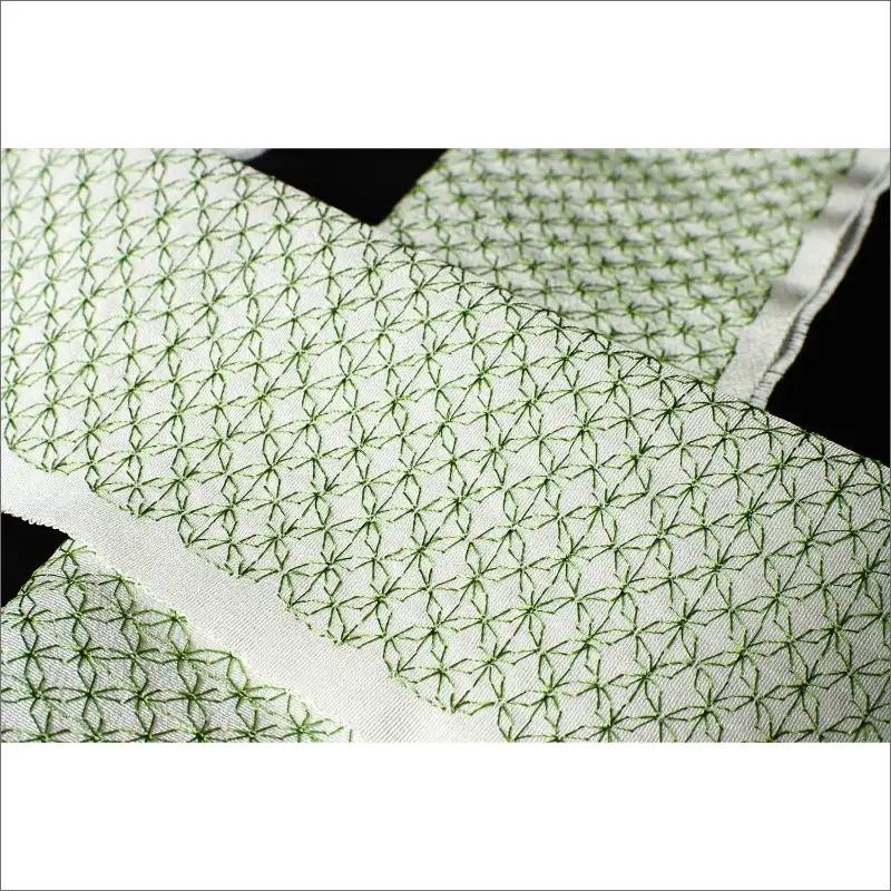 和装小物 刺繍半衿 グリーン