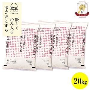 【毎月定期便】秋田県産あきたこまち白米20kg(5kg×4)全6回【配送不可地域：離島・沖縄県】【4072907】